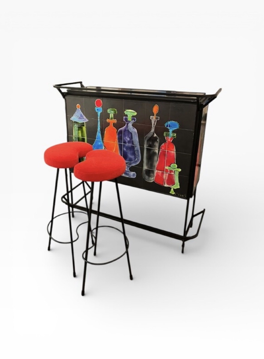 Bar Cabinet By Julien Covemaeker, Juliette Belarti Edition, Circa 1960-photo-3